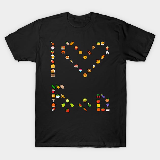 I Love Food T-Shirt by Quality Products